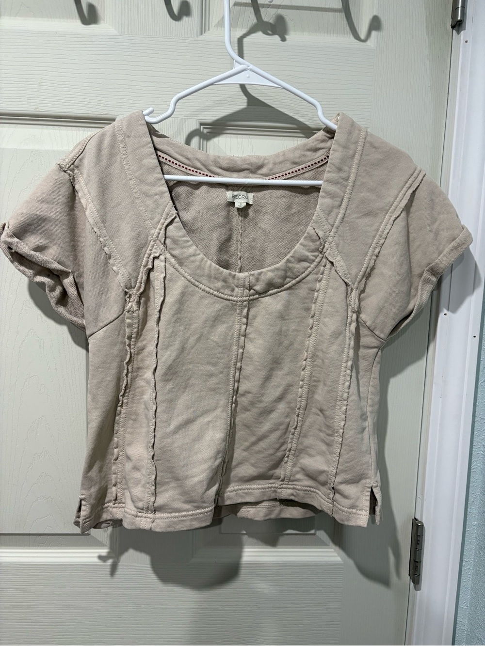 Pilcro Short-sleeve seamed sweatshirt